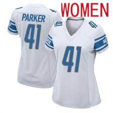 Women Detroit Lions #41 AJ Parker White Nike Game NFL Jersey->women nfl jersey->Women Jersey